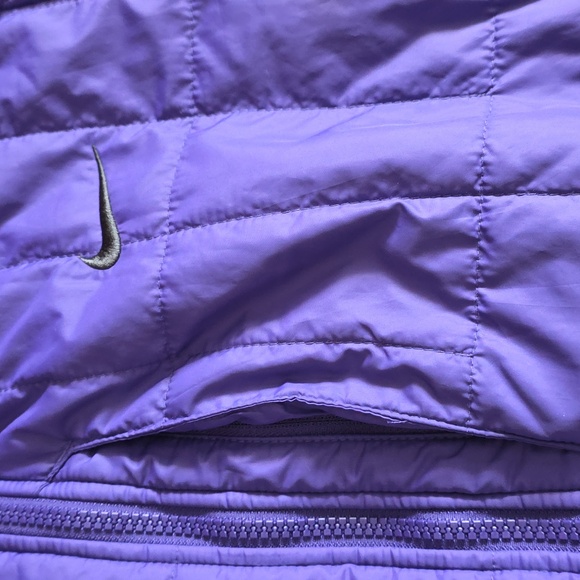 Vintage y2k Nike Reversible Hooded Quilted Puffer Jacket  Black Purple Sz LG - Picture 8 of 16